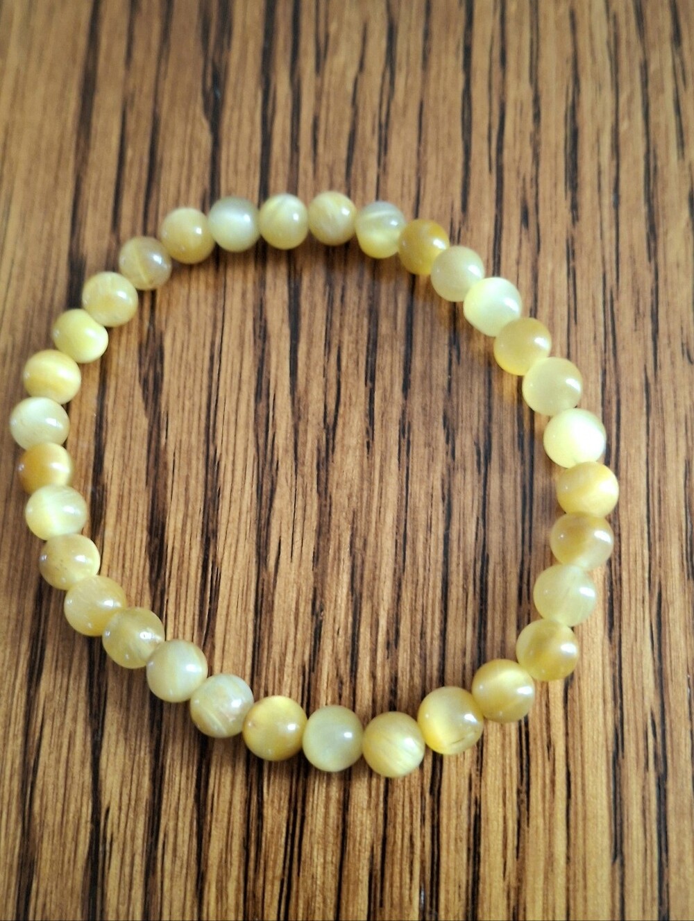 Golden Tigers Eye 6mm Beaded Stretch Bracelet 7"